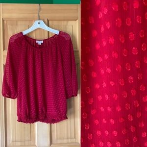 🔴LOFT Red Blouse